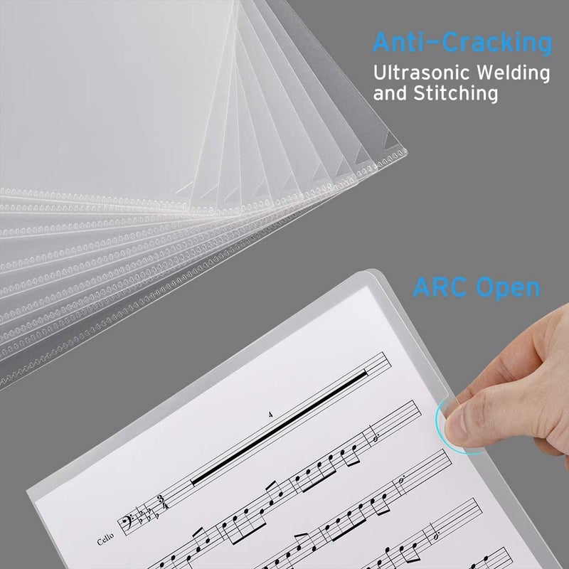 Sooez 25 Pack Clear Document Folder Project Pockets, Plastic File Folders Letter Size, Clear Sleeves for Paper Protector 8.5 x 11, Presentation Folders Report Covers - Image 3